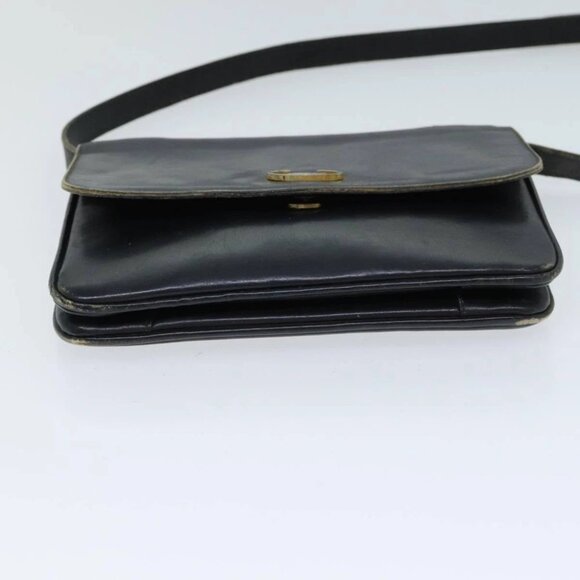 CELINE Shoulder Bag Leather Black Auth 78890 - Picture 8 of 15